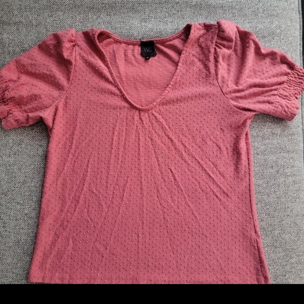 Women's Pink Puff Sleeve Top